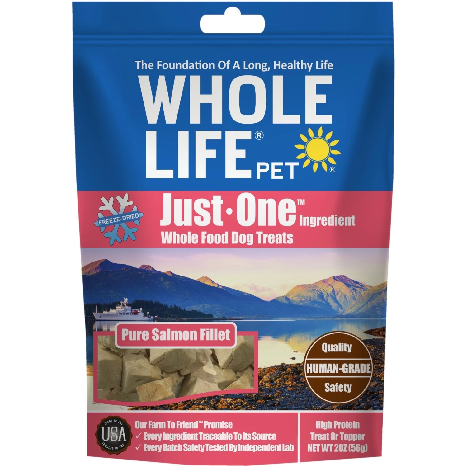 Whole Life Just One Ingredient Pure Salmon Fillet Freeze-Dried Dog Treats 3 Whole Life Just One Ingredient Pure Salmon Fillet Freeze-Dried Dog Treats