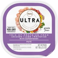 Nutro Ultra Grain-Free Trio Protein Chicken, Lamb & Whitefish Pate With Superfoods Adult Wet Dog Food Trays
