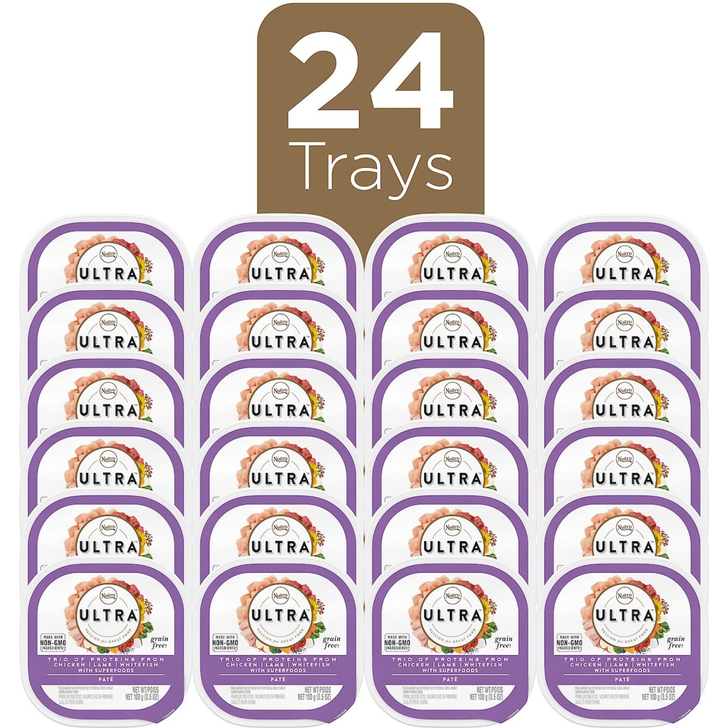 Nutro Ultra Grain-Free Trio Protein Chicken, Lamb & Whitefish Pate With Superfoods Adult Wet Dog Food Trays 6 Nutro Ultra Grain-Free Trio Protein Chicken, Lamb & Whitefish Pate With Superfoods Adult Wet Dog Food Trays - Image 4