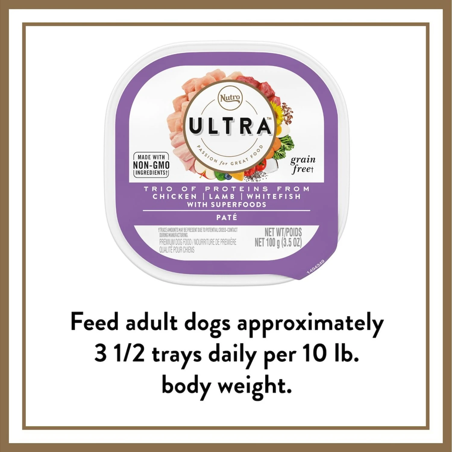 Nutro Ultra Grain-Free Trio Protein Chicken, Lamb & Whitefish Pate With Superfoods Adult Wet Dog Food Trays 10 Nutro Ultra Grain-Free Trio Protein Chicken, Lamb & Whitefish Pate With Superfoods Adult Wet Dog Food Trays - Image 8