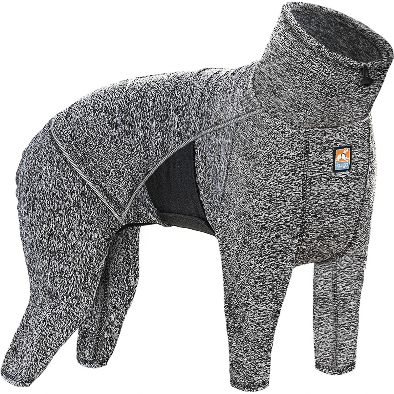 Kurgo Stowe Base Layer Dog Sweater, Heather Black 3 Kurgo Stowe Base Layer Dog Sweater, Heather Black