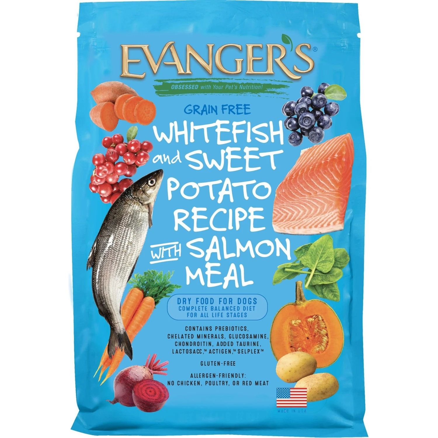 Evanger's Grain-Free Whitefish & Sweet Potato Recipe With Salmon Meal Dry Dog Food 3 Evanger's Grain-Free Whitefish & Sweet Potato Recipe With Salmon Meal Dry Dog Food