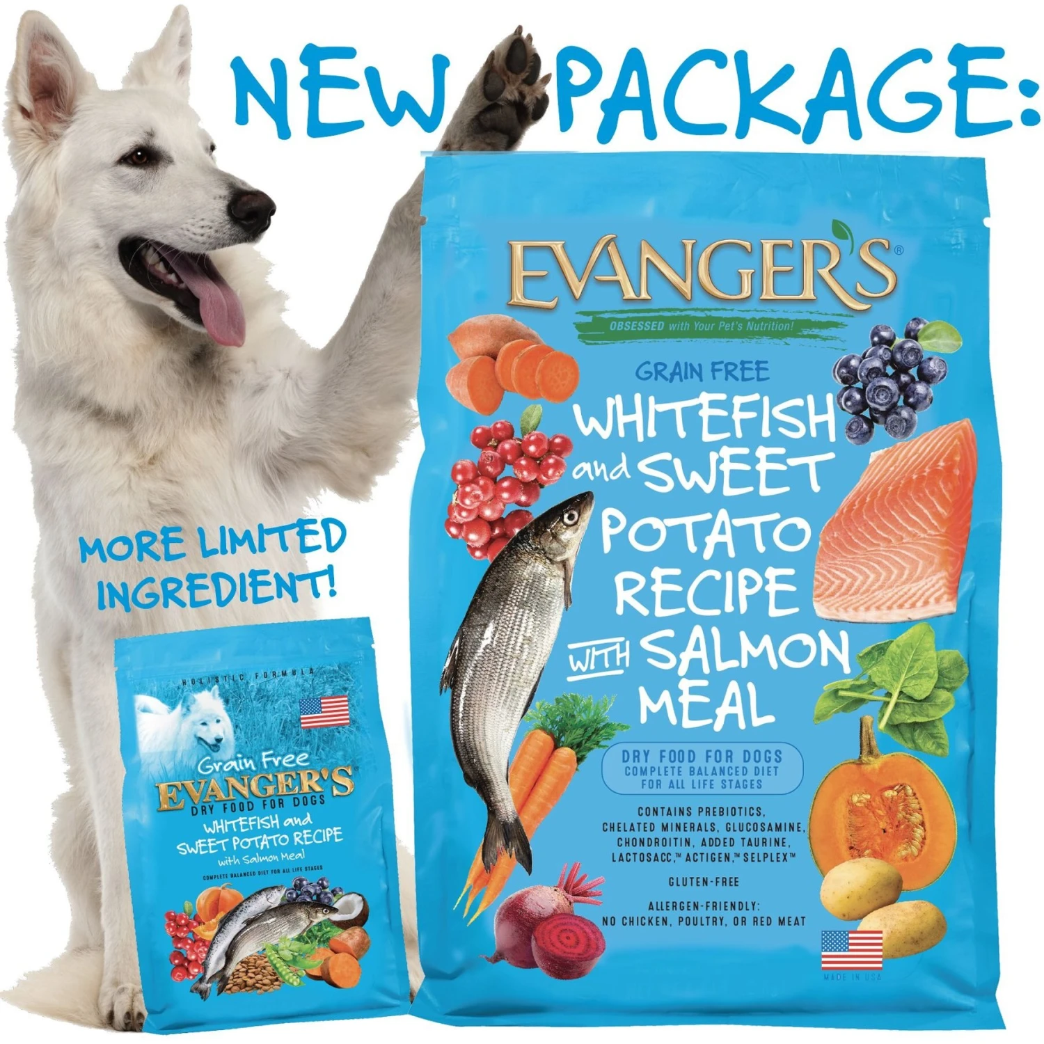 Evanger's Grain-Free Whitefish & Sweet Potato Recipe With Salmon Meal Dry Dog Food 4 Evanger's Grain-Free Whitefish & Sweet Potato Recipe With Salmon Meal Dry Dog Food - Image 2