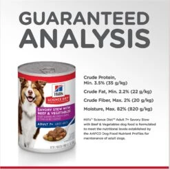 Hill's Science Diet Adult 7+ Savory Stew With Beef & Vegetables Canned Dog Food 17 Hill's Science Diet Adult 7+ Savory Stew With Beef & Vegetables Canned Dog Food -Blue Buffalo || ROYAL CANIN || Wellness Sales 52802 PT6. AC SS1800 V1598150758