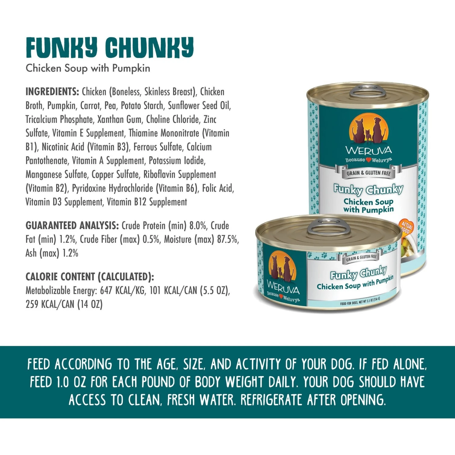 Weruva Funky Chunky Chicken Soup With Pumpkin Grain-Free Canned Dog Food 6 Weruva Funky Chunky Chicken Soup With Pumpkin Grain-Free Canned Dog Food - Image 4