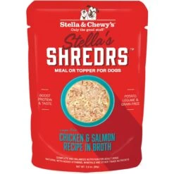 Stella & Chewy's Stella’s Shredrs Cage Free Chicken & Salmon Recipe In Broth Adult Wet Dog Food, 2.8-oz Pouch, Case Of 24