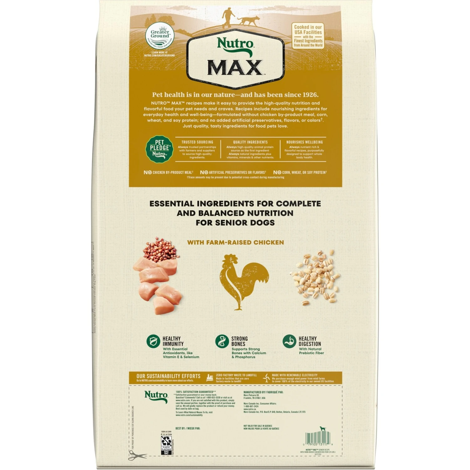 Nutro Max Senior Farm-Raised Chicken Recipe Natural Dry Dog Food, 25-lb Bag 4 Nutro Max Senior Farm-Raised Chicken Recipe Natural Dry Dog Food, 25-lb Bag - Image 2