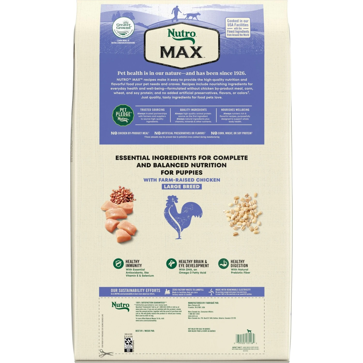 Nutro Max Large Breed Puppy Farm-Raised Chicken Recipe Natural Dry Dog Food, 25-lb Bag 5 Nutro Max Large Breed Puppy Farm-Raised Chicken Recipe Natural Dry Dog Food, 25-lb Bag - Image 3