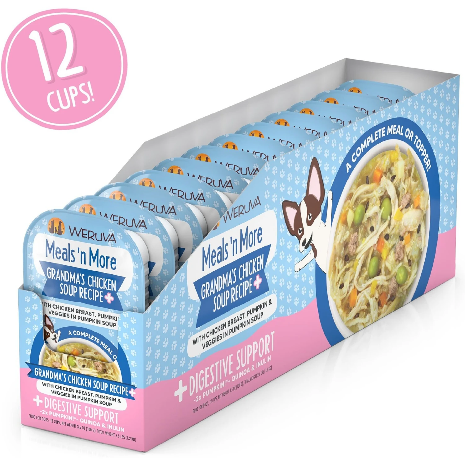 Weruva Meals 'n More Natural Wet Dog Food, Grandma's Chicken Soup Plus Digestive Support, 3.5-oz Cup, 12 Count 4 Weruva Meals 'n More Natural Wet Dog Food, Grandma's Chicken Soup Plus Digestive Support, 3.5-oz Cup, 12 Count - Image 2