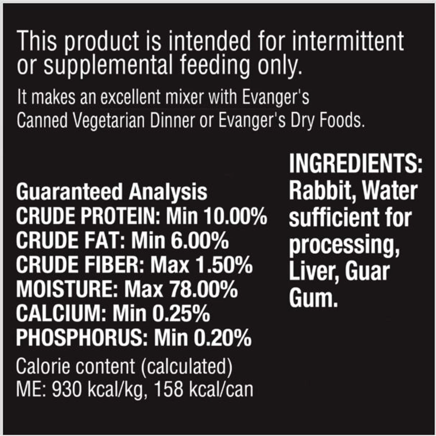 Evanger's Grain-Free Rabbit Canned Dog & Cat Food 4 Evanger's Grain-Free Rabbit Canned Dog & Cat Food - Image 2