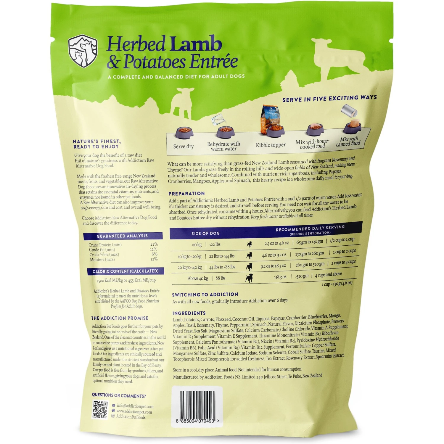 Addiction Herbed Lamb & Potatoes Raw Dehydrated Dog Food 4 Addiction Herbed Lamb & Potatoes Raw Dehydrated Dog Food - Image 2