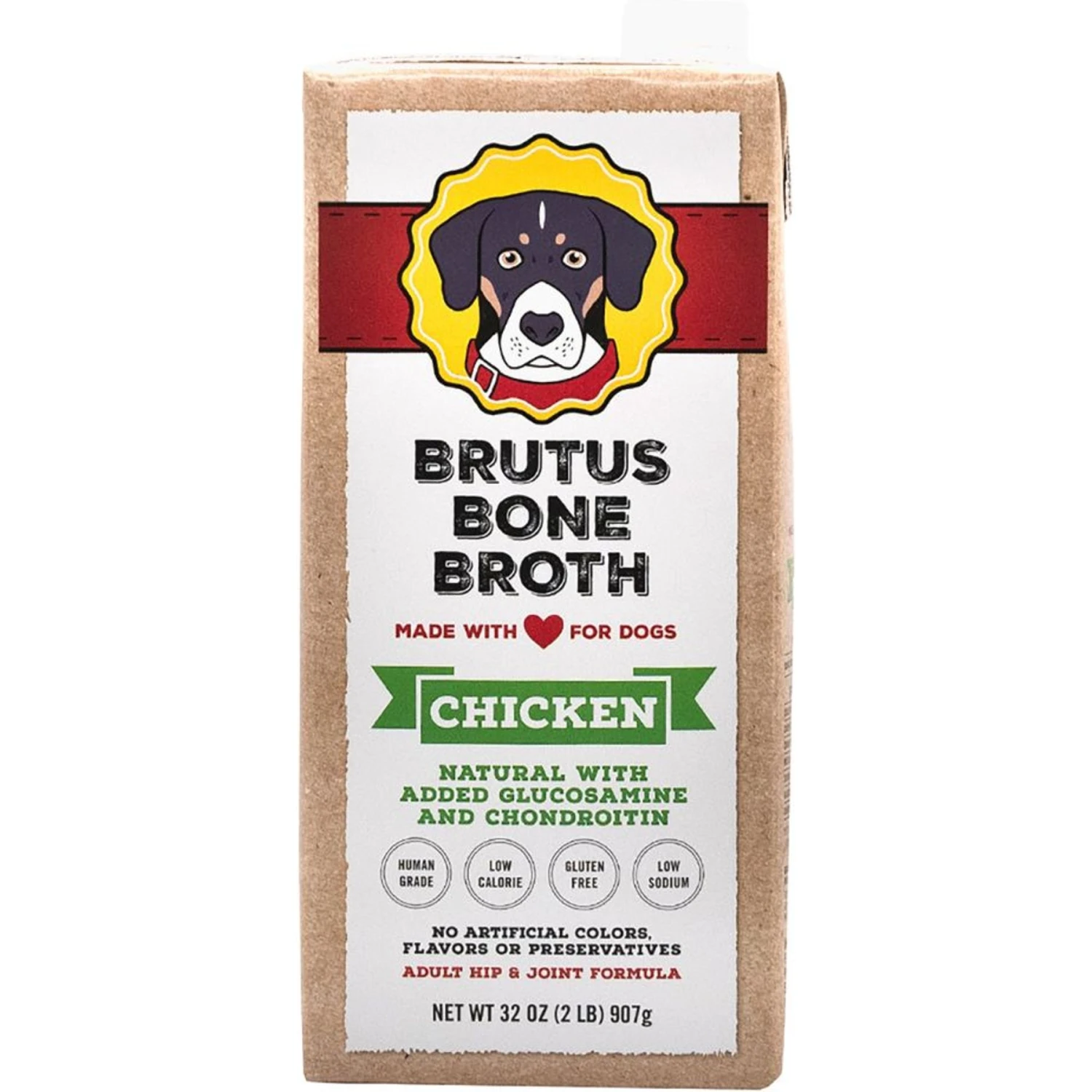 Brutus Broth Bone Broth Chicken Flavor Hip & Joint Human-Grade Dog Food Topper, 32-oz Box 3 Brutus Broth Bone Broth Chicken Flavor Hip & Joint Human-Grade Dog Food Topper, 32-oz Box