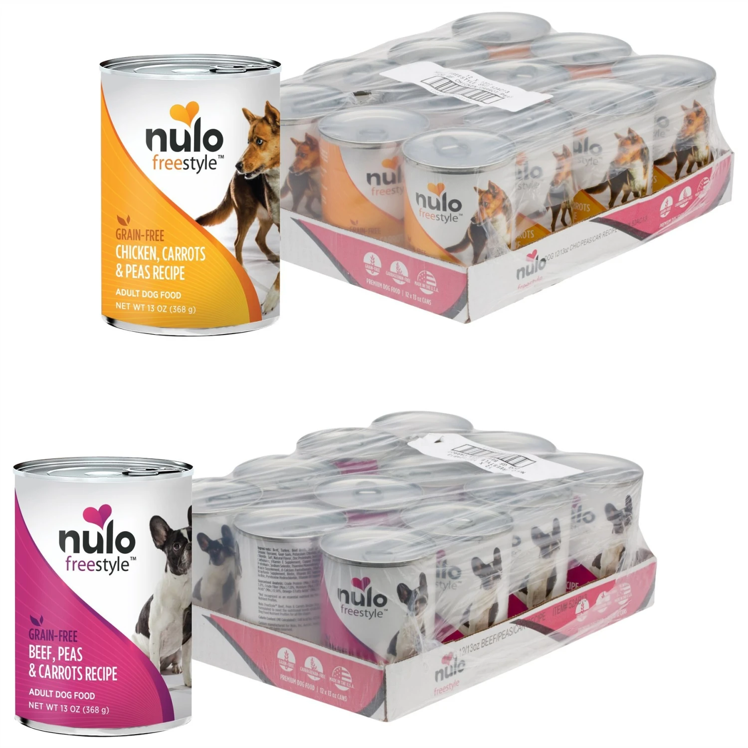 Nulo Freestyle Beef, Peas & Carrot Recipe Grain-Free Canned Dog Food & Nulo Freestyle Chicken, Carrots & Peas Recipe Grain-Free Canned Dog Food 3 Nulo Freestyle Beef, Peas & Carrot Recipe Grain-Free Canned Dog Food & Nulo Freestyle Chicken, Carrots & Peas Recipe Grain-Free Canned Dog Food