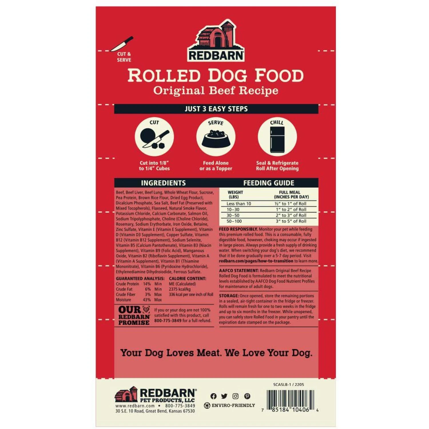 Redbarn Naturals Beef Recipe Dog Food Roll 4 Redbarn Naturals Beef Recipe Dog Food Roll - Image 2