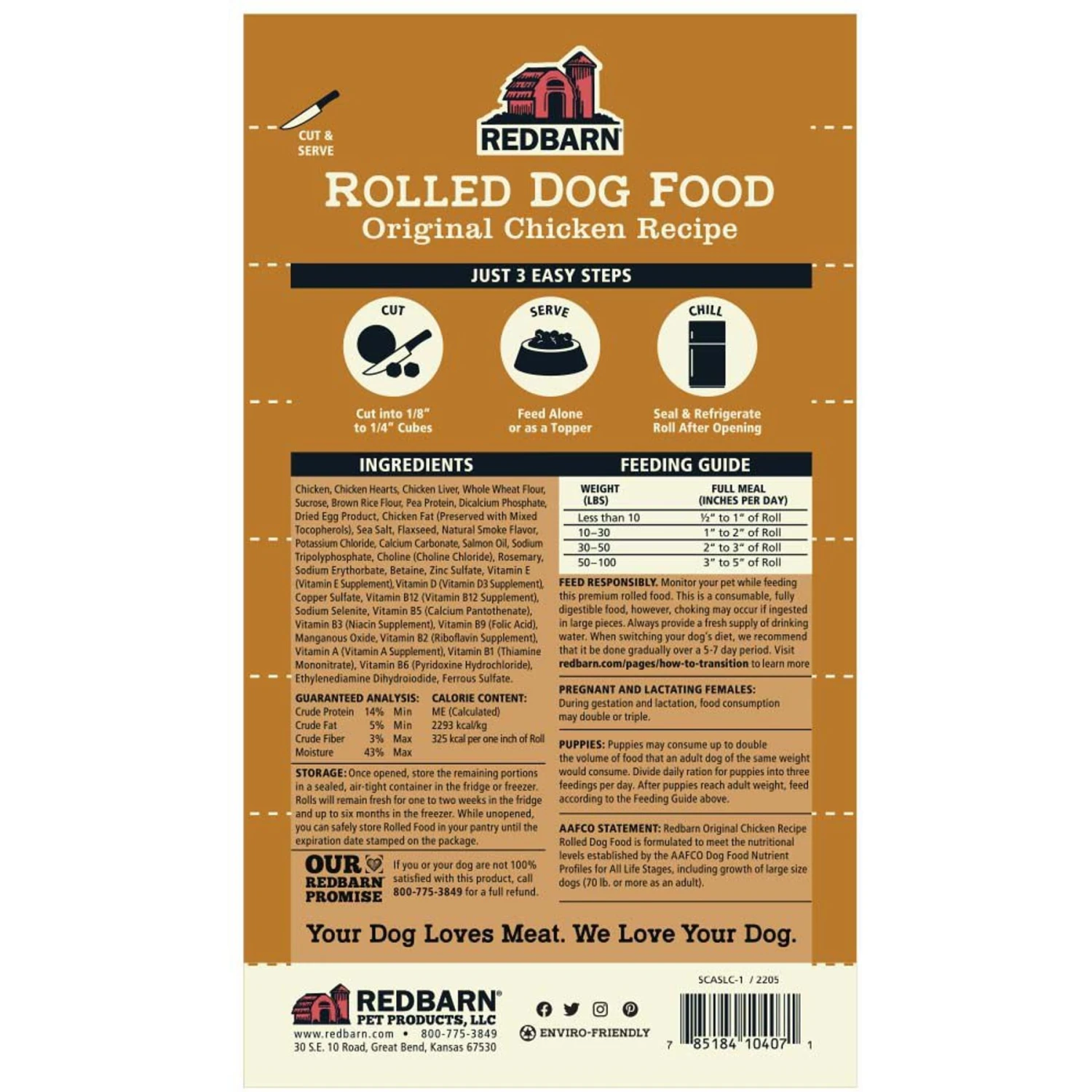 Redbarn Naturals Chicken Recipe Dog Food Roll 4 Redbarn Naturals Chicken Recipe Dog Food Roll - Image 2