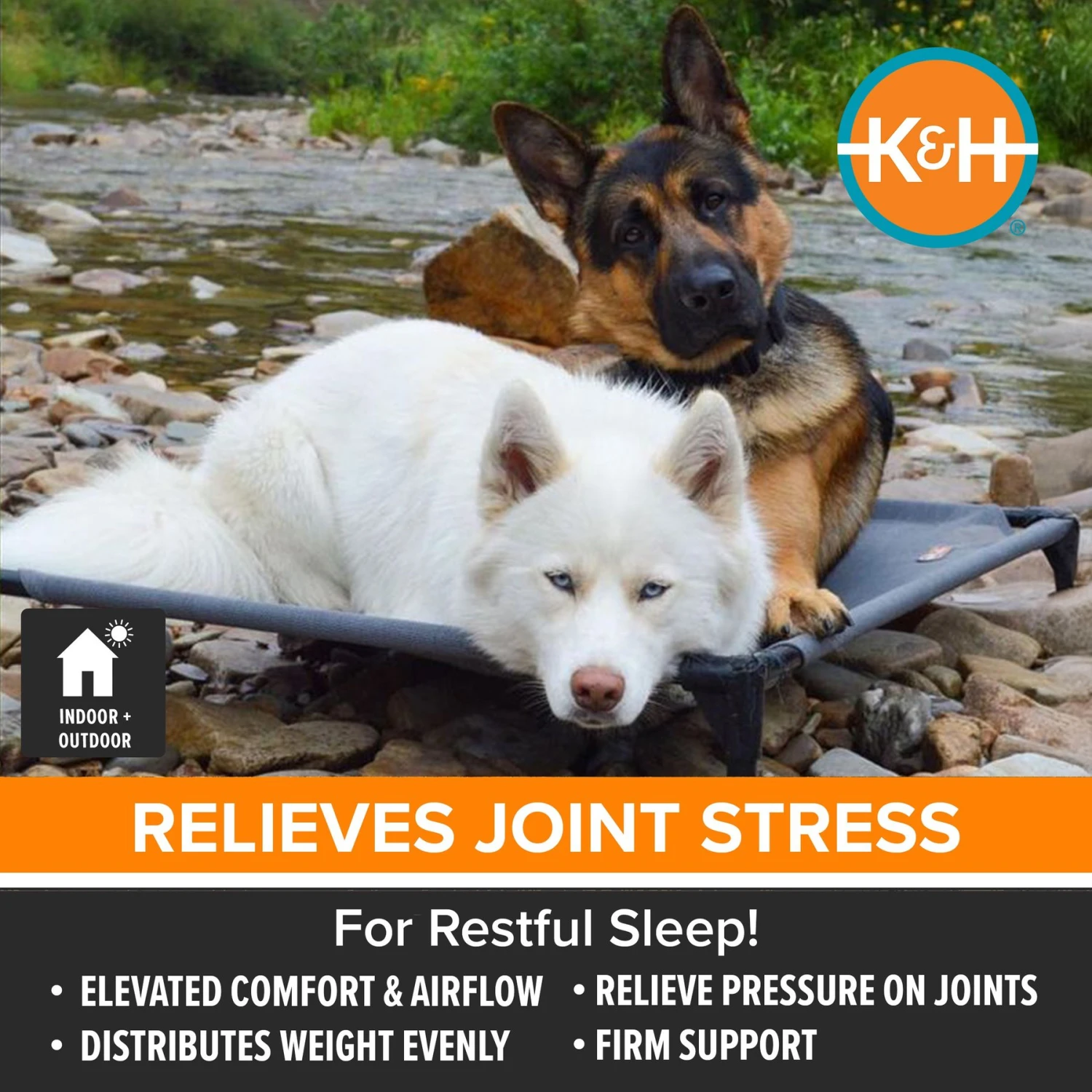 K&H Pet Products All Weather Elevated Dog Cot Bed, Gray 5 K&H Pet Products All Weather Elevated Dog Cot Bed, Gray - Image 3