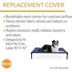 K&H Pet Products Original Pet Cot Replacement Dog Bed Cover -Blue Buffalo || ROYAL CANIN || Wellness Sales 613830 PT1. AC SS1800 V1660258488