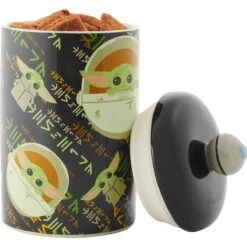 STAR WARS THE MANDALORIAN THE CHILD Aurebesh Ceramic Treat Jar & STAR WARS THE MANDALORIAN GROGU AUREBESH Non-Skid Stainless Steel With Melamine Stand Dog & Cat Bowl -Blue Buffalo || ROYAL CANIN || Wellness Sales 623382 PT4. AC SS1800 V1661896380