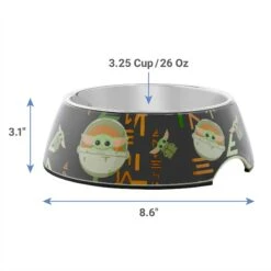 STAR WARS THE MANDALORIAN THE CHILD Aurebesh Ceramic Treat Jar & STAR WARS THE MANDALORIAN GROGU AUREBESH Non-Skid Stainless Steel With Melamine Stand Dog & Cat Bowl -Blue Buffalo || ROYAL CANIN || Wellness Sales 623382 PT6. AC SS1800 V1661896695