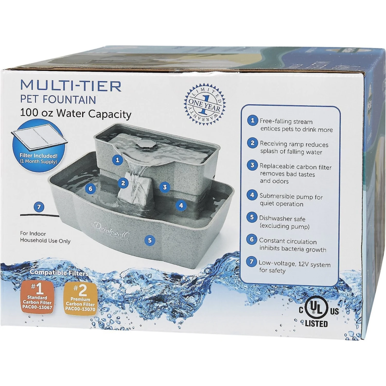 PetSafe Drinkwell Multi-Tier Plastic Dog & Cat Fountain 10 PetSafe Drinkwell Multi-Tier Plastic Dog & Cat Fountain - Image 8