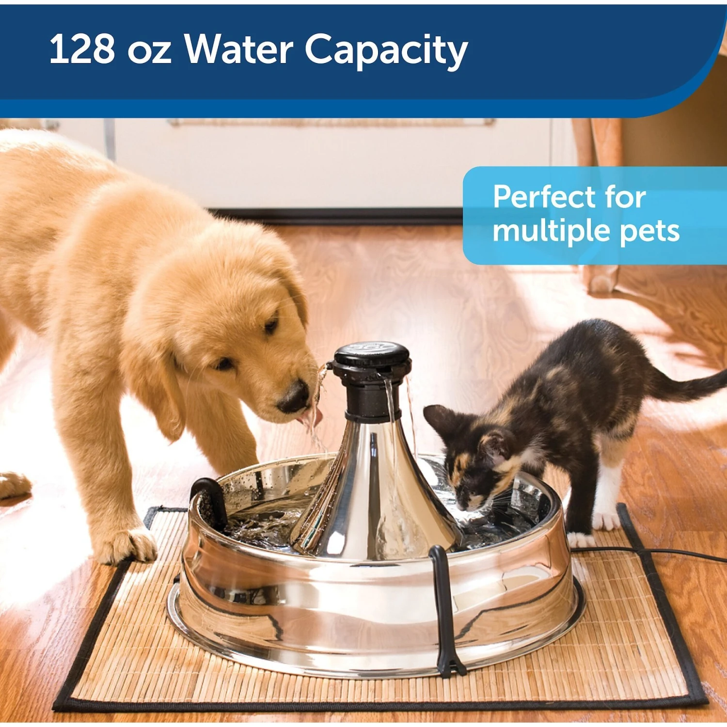 PetSafe Drinkwell 360 Stainless Steel Cat & Dog Water Fountain, 128-oz 4 PetSafe Drinkwell 360 Stainless Steel Cat & Dog Water Fountain, 128-oz - Image 2