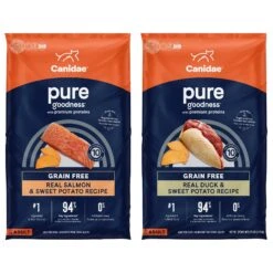 CANIDAE Pure Goodness Real Duck & Sweet Potato Recipe Dry Dog Food & CANIDAE Grain-Free PURE Limited Ingredient Salmon & Sweet Potato Recipe Dry Dog Food