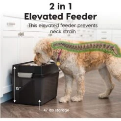 IRIS USA WeatherPro Airtight Elevated Pet Feeder With Food Storage Container & Bowls In Lid, Smoke/Black, 8-cup -Blue Buffalo || ROYAL CANIN || Wellness Sales 65478 PT1. AC SS1800 V1540331818