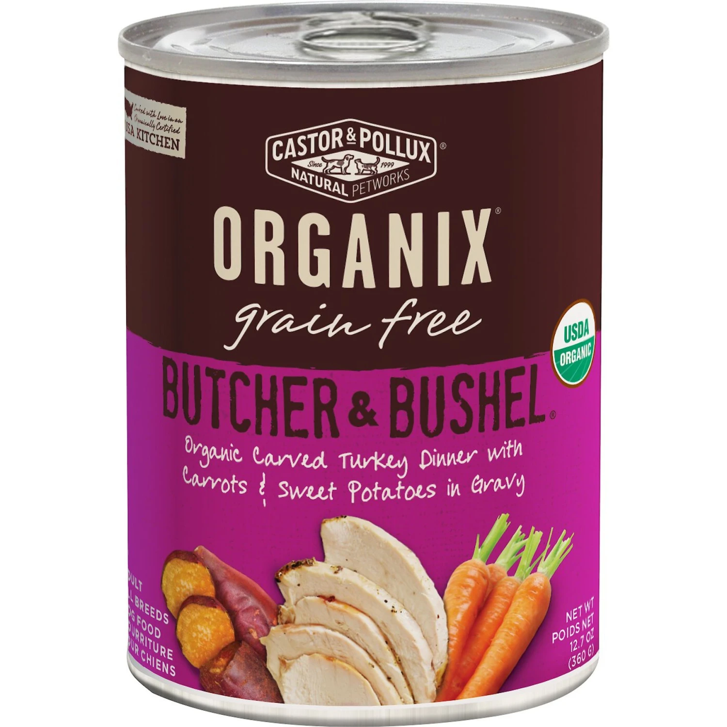 Castor & Pollux Organix Grain-Free Butcher & Bushel Organic Carved Turkey Dinner In Gravy Adult Canned Dog Food 3 Castor & Pollux Organix Grain-Free Butcher & Bushel Organic Carved Turkey Dinner In Gravy Adult Canned Dog Food