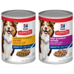 Hill's Science Diet Adult 7+ Chicken & Barley Entree Canned Dog Food & Hill's Science Diet Adult 7+ Beef & Barley Entree Canned Dog Food
