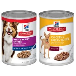 Hill's Science Diet Adult Chicken & Barley Entree Canned Dog Food & Hill's Science Diet Adult 7+ Beef & Barley Entree Canned Dog Food