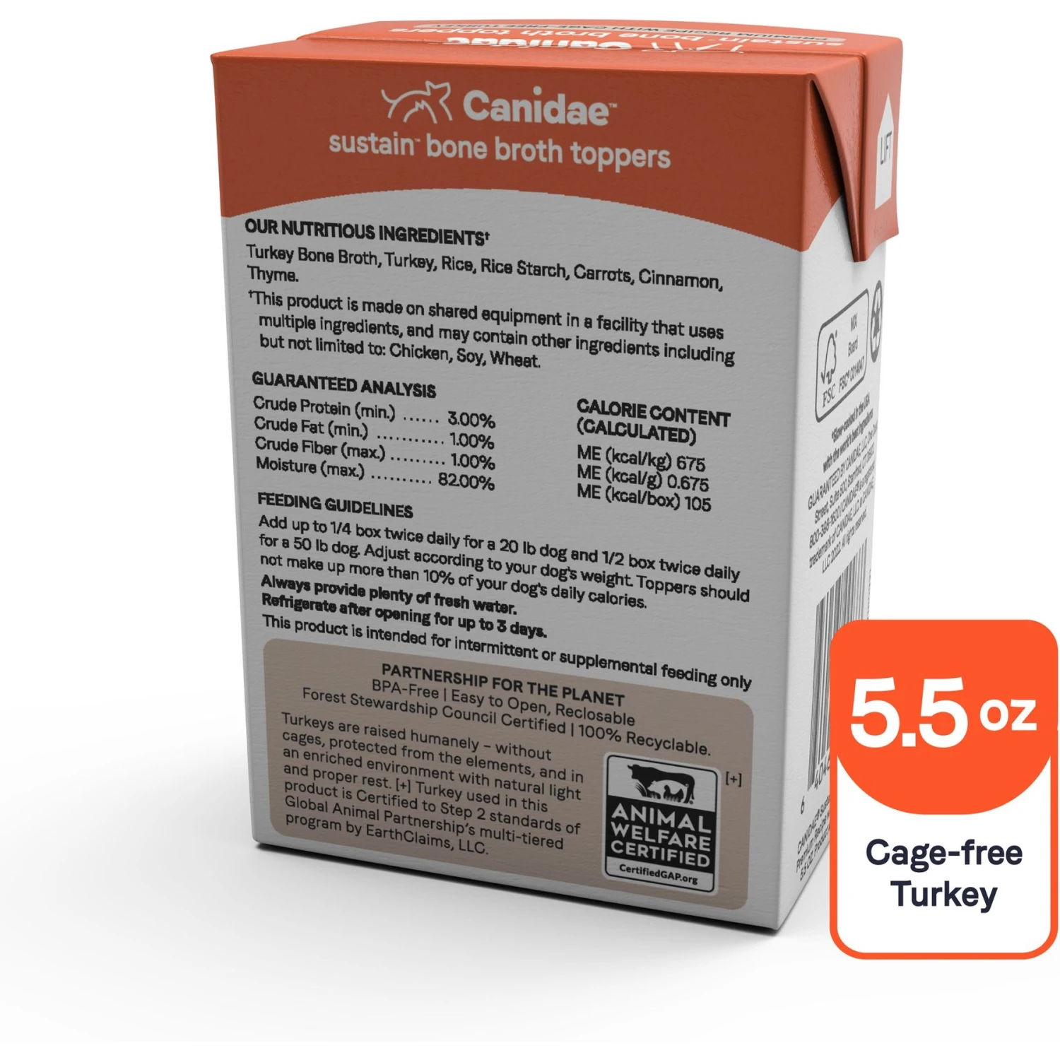 CANIDAE Sustain Bone Broth Toppers Premium Recipe With Cage-Free Turkey Dog Food Topper, 5.5-oz, Case Of 12 4 CANIDAE Sustain Bone Broth Toppers Premium Recipe With Cage-Free Turkey Dog Food Topper, 5.5-oz, Case Of 12 - Image 2