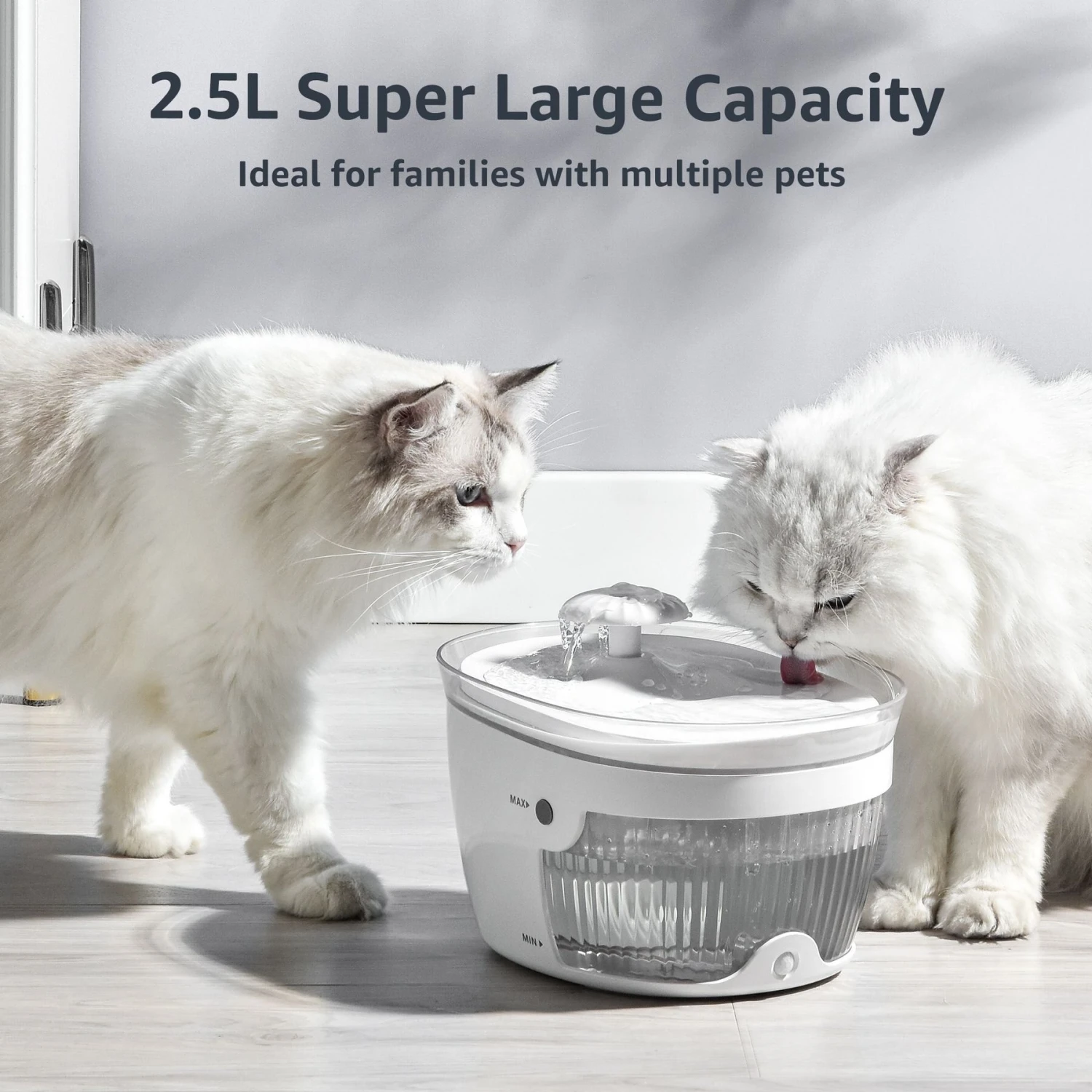 Petdiary Wireless Auto-Sensing Dog & Cat Water Fountain, Large 4 Petdiary Wireless Auto-Sensing Dog & Cat Water Fountain, Large - Image 2