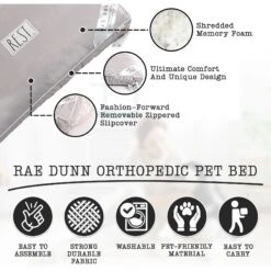 Rae Dunn "Rest" Orthopedic Dog & Cat Pillow Bed -Blue Buffalo || ROYAL CANIN || Wellness Sales 667854 PT6. AC SS1800 V1665781365