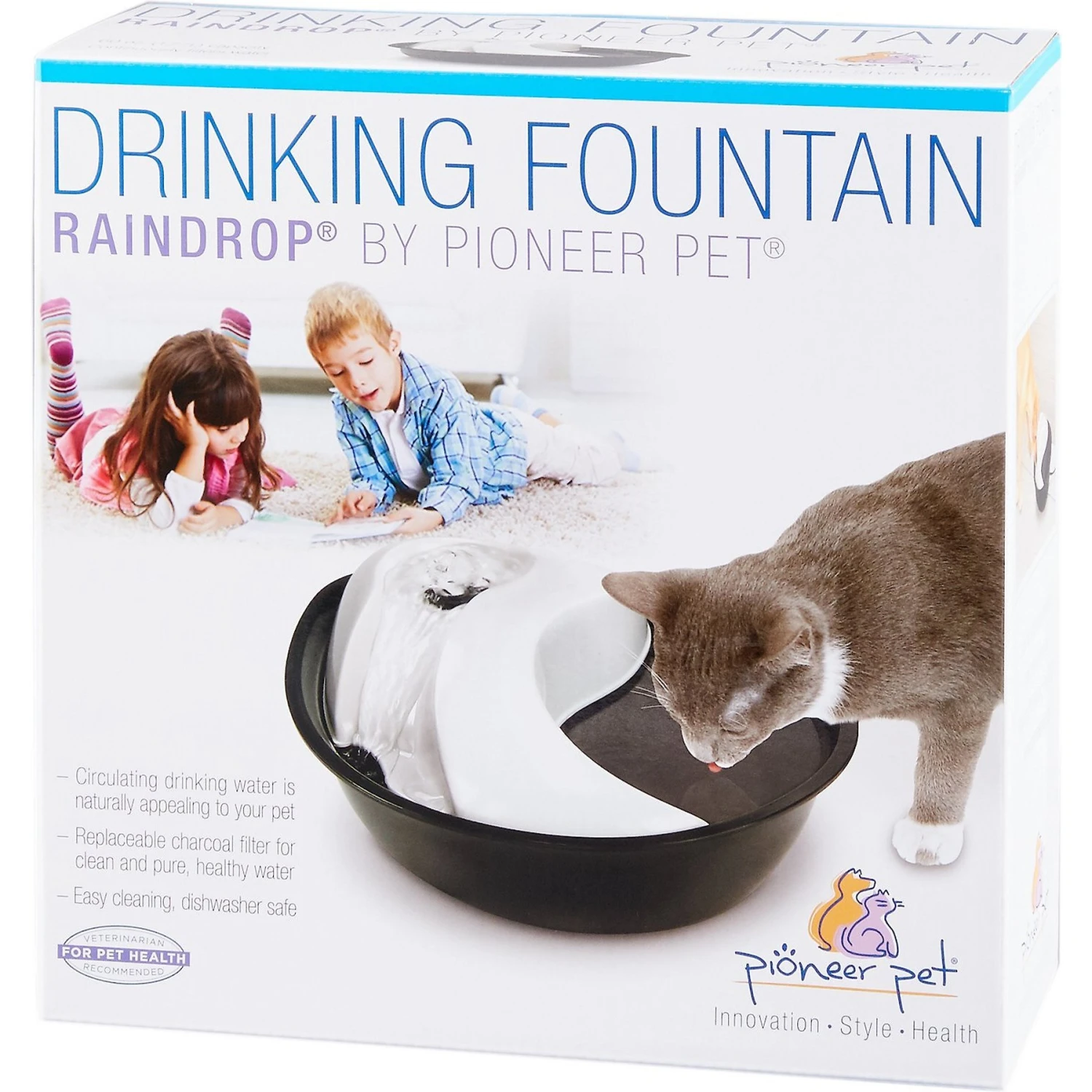 Pioneer Pet Plastic Dog & Cat Fountain Raindrop Design, 60-oz 8 Pioneer Pet Plastic Dog & Cat Fountain Raindrop Design, 60-oz - Image 6