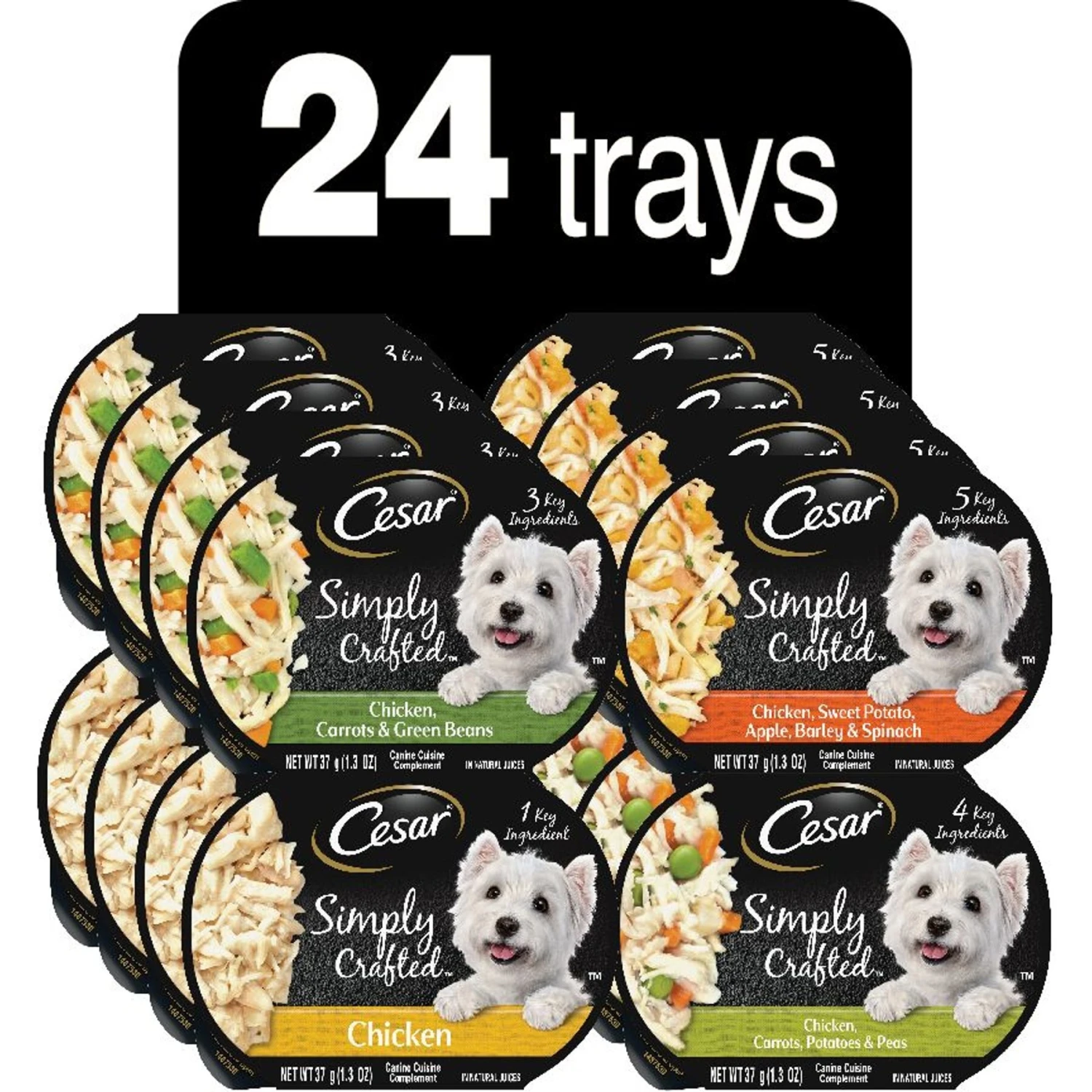 Cesar Simply Crafted Cuisine Complement Soft Wet Adult Dog Food Topper Variety Pack & Cesar Rotisserie Chicken Flavor & Spring Vegetables Garnish Small Breed Dry Dog Food 4 Cesar Simply Crafted Cuisine Complement Soft Wet Adult Dog Food Topper Variety Pack & Cesar Rotisserie Chicken Flavor & Spring Vegetables Garnish Small Breed Dry Dog Food - Image 2