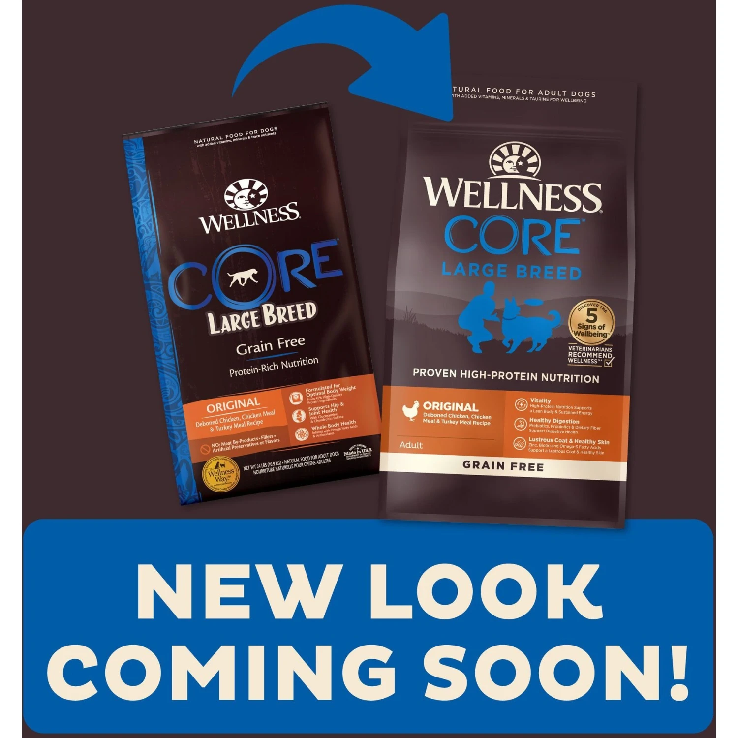 Wellness CORE Grain-Free Large Breed Chicken & Turkey Recipe Natural Dry Dog Food 4 Wellness CORE Grain-Free Large Breed Chicken & Turkey Recipe Natural Dry Dog Food - Image 2
