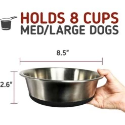 Leashboss Stainless Steel Silicone Base Dog Bowl, Medium/Large -Blue Buffalo || ROYAL CANIN || Wellness Sales 695022 PT2. AC SS1800 V1669906900