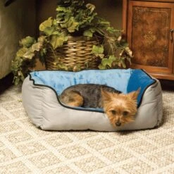 K&H Pet Products Self-Warming Two Tone Lounge Sleeper Bolster Cat & Dog Bed -Blue Buffalo || ROYAL CANIN || Wellness Sales 69562 PT8. AC SS1800 V1607134622