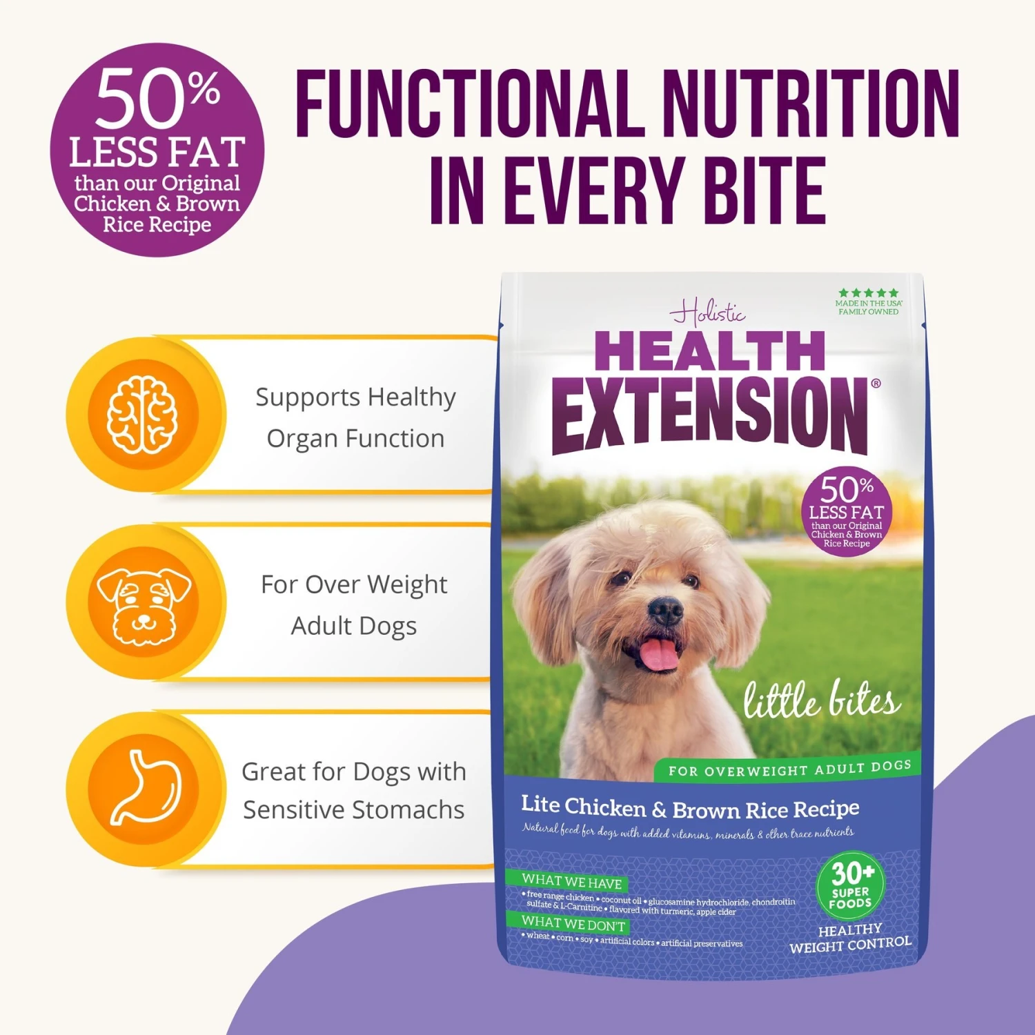 Health Extension Little Bites Lite Chicken & Brown Rice Recipe Dry Dog Food 7 Health Extension Little Bites Lite Chicken & Brown Rice Recipe Dry Dog Food - Image 5