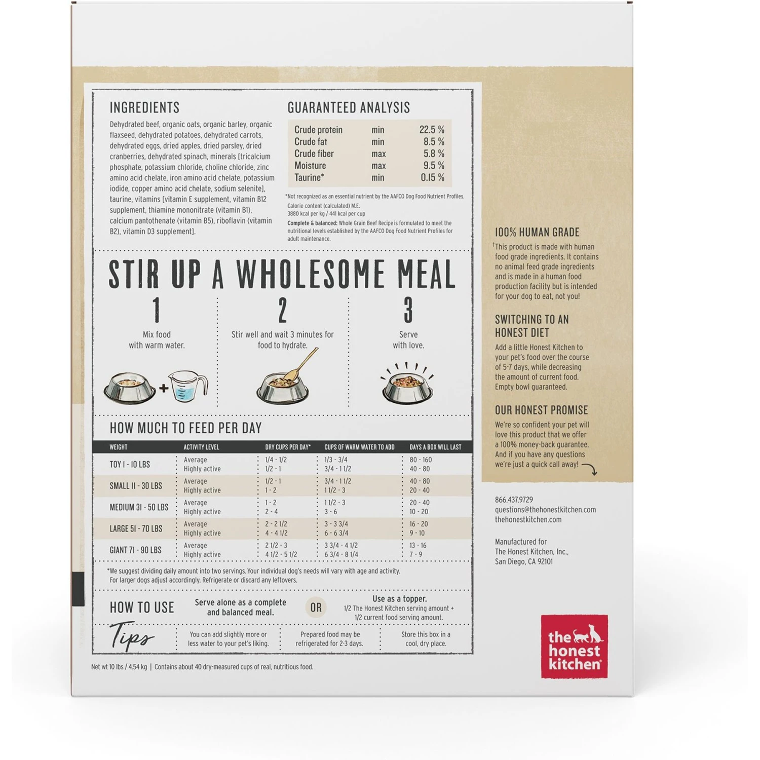 The Honest Kitchen Whole Grain Beef Recipe + Chicken Recipe Dehydrated Dog Food 5 The Honest Kitchen Whole Grain Beef Recipe + Chicken Recipe Dehydrated Dog Food - Image 3