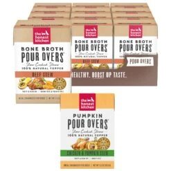 The Honest Kitchen Pumpkin POUR OVERS Chicken & Pumpkin Stew Wet Dog Food Topper & The Honest Kitchen Bone Broth POUR OVERS Beef Stew Wet Dog Food Topper