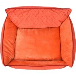 Fetch For Pets Friends: Sofa Cuddler Plush Rectagular Dog Bed, Orange -Blue Buffalo || ROYAL CANIN || Wellness Sales 716694 PT1. AC SS1800 V1676749948
