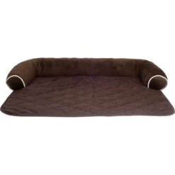 HappyCare Textiles Fleece Plush Sofa Bed & Furniture Protector, Brown