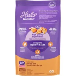 Halo Holistic Complete Digestive Health Grain-Free Chicken & Sweet Potato Dog Food Recipe Small Breed Dry Dog Food 13 Halo Holistic Complete Digestive Health Grain-Free Chicken & Sweet Potato Dog Food Recipe Small Breed Dry Dog Food -Blue Buffalo || ROYAL CANIN || Wellness Sales 721942 PT2. AC SS1800 V1669838161
