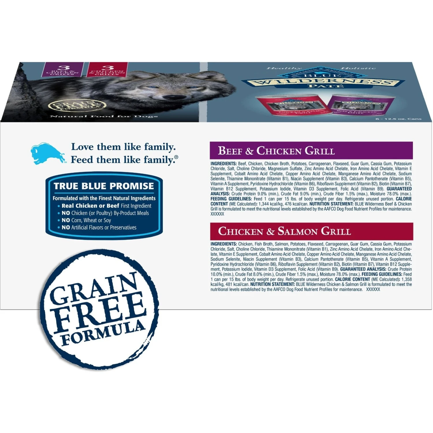 Blue Buffalo Wilderness Beef & Salmon Variety Pack Wet Dog Food 4 Blue Buffalo Wilderness Beef & Salmon Variety Pack Wet Dog Food - Image 2