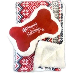 Bow-Wow Pet Sherpa Dog Blanket & Pillow Set -Blue Buffalo || ROYAL CANIN || Wellness Sales 738486 PT4. AC SS1800 V1672929067