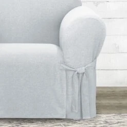 Sure Fit Farmhouse Armchair Basketweave One Piece Slipcover With Ties Dog & Cat Cover -Blue Buffalo || ROYAL CANIN || Wellness Sales 739214 PT2. AC SS1800 V1676913891