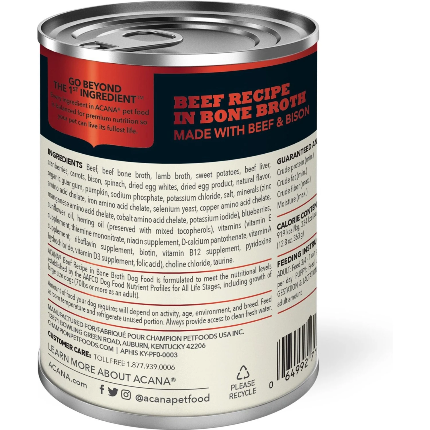 ACANA Premium Chunks Beef Recipe In Bone Broth Grain-Free Wet Dog Food, 12.8-oz Can, Case Of 12 5 ACANA Premium Chunks Beef Recipe In Bone Broth Grain-Free Wet Dog Food, 12.8-oz Can, Case Of 12 - Image 3
