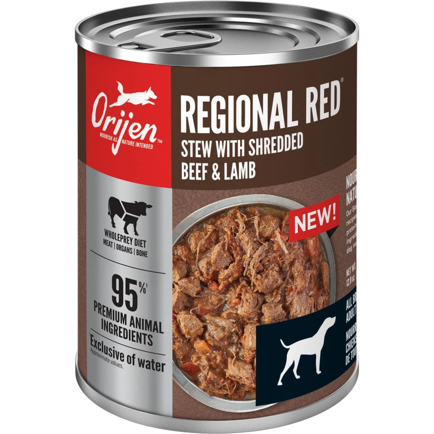 ORIJEN Real Meat Shreds Regional Stew Grain-Free Wet Dog Food, 12.8-oz Can, Case Of 12 4 ORIJEN Real Meat Shreds Regional Stew Grain-Free Wet Dog Food, 12.8-oz Can, Case Of 12 - Image 2