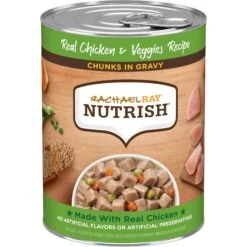 Rachael Ray Nutrish Chunks In Gravy Real Chicken & Veggies Dog Wet Food, 13-oz Can, 12 Count